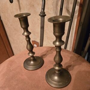 Elegant Brass Candlestick Holders